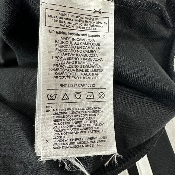 Adidas Black Three Stripe Full Zip Track Jacket Mens Size L Lightweight Athletic - Picture 7 of 8